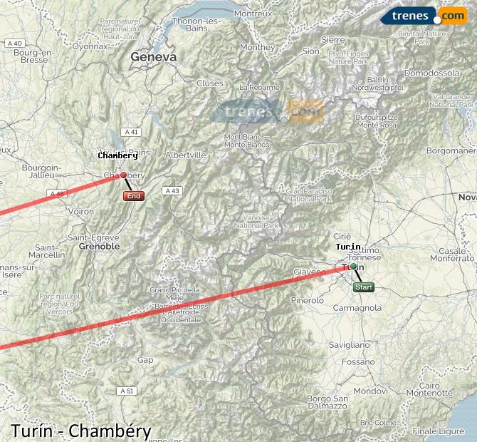 Treno Torino (Turín) Chambéry Challes-les-Eaux