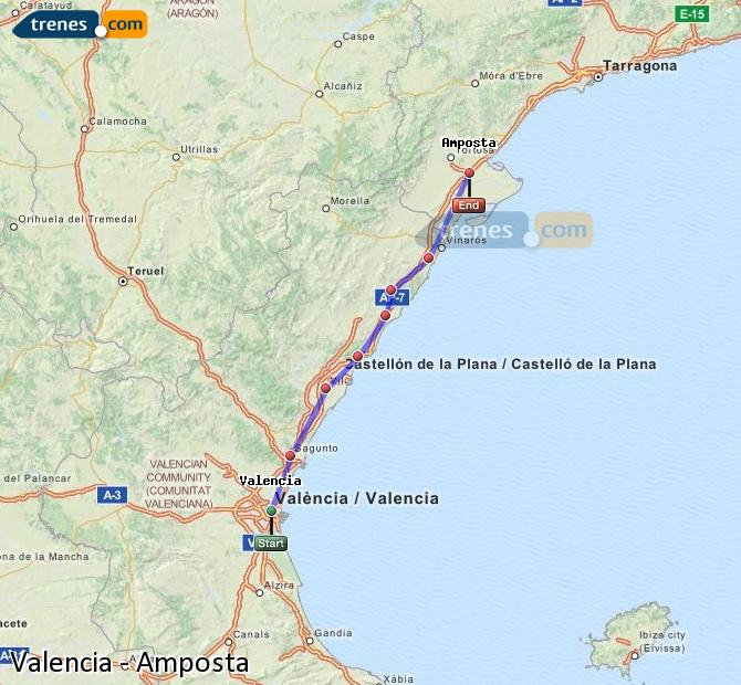 Tren Valencia L'Aldea-Amposta-Tortosa