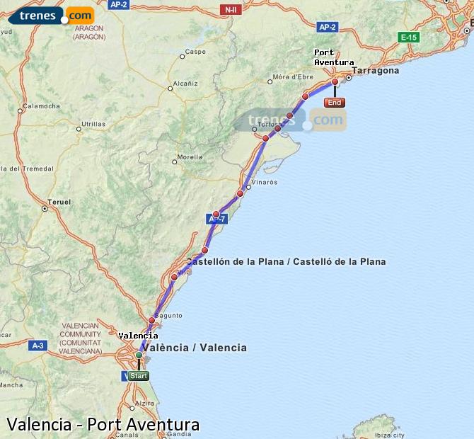 Tren Valencia Salou - Port Aventura