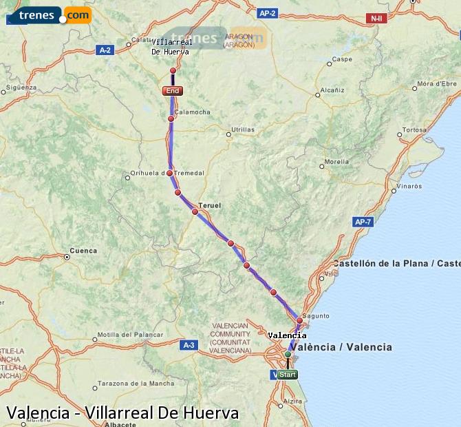 Günstige Valencia Villarreal De Huerva Züge, Zugtickets ab ...