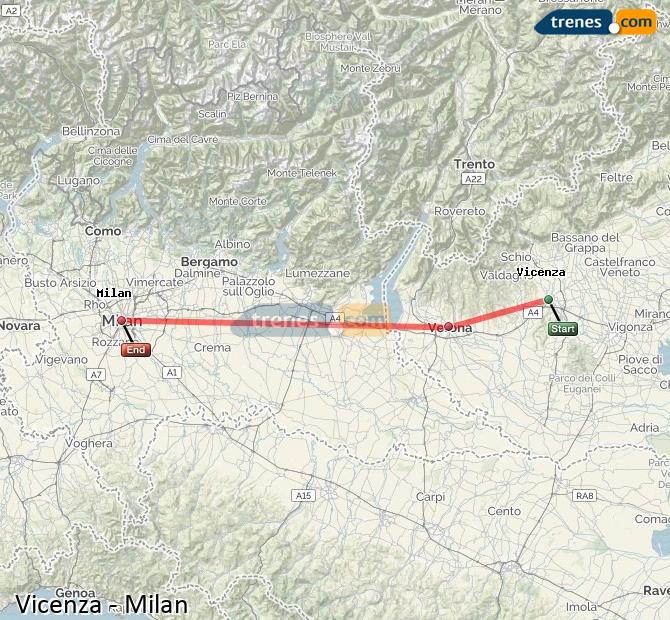 Train Vicenza to Milano (Milán)