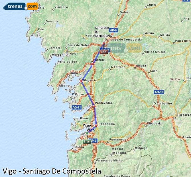 Train Vigo Guixar to Santiago de Compostela