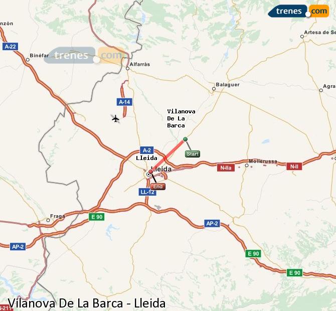 Tren Vilanova de la Barca Lleida (Lérida)