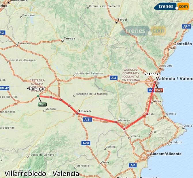 Tren Villarrobledo Valencia