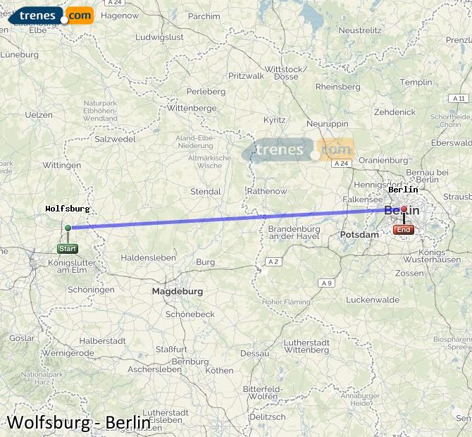 Karte vergrößern Züge Wolfsburg Berlin