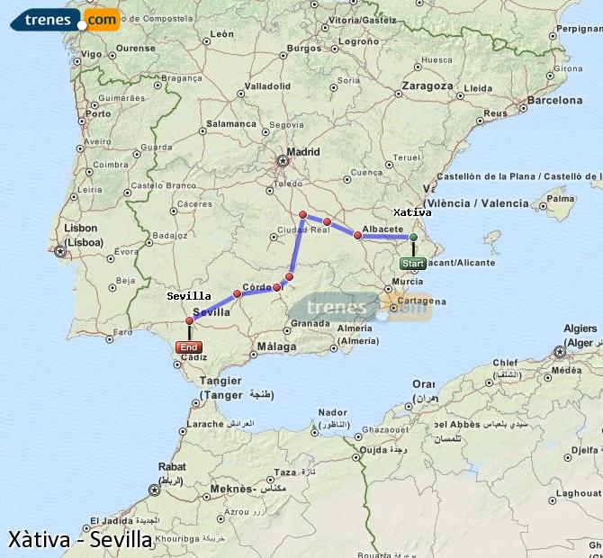 Tren Xátiva (Játiva) Sevilla Santa Justa