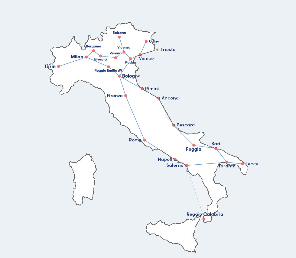 Mapa trayecto Trenitalia